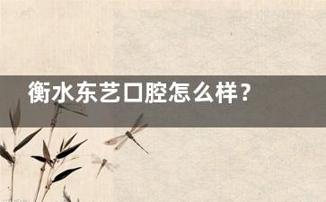 衡水东艺口腔怎么样？为您整理了院内概况|医生团队|收费标准|擅长项目|市民评价！